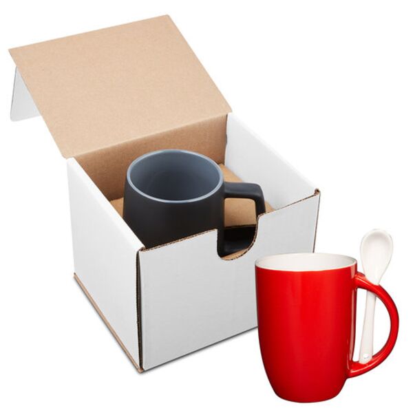 12oz Dapper Ceramic Mug With Spoon In Mailer Thumbnail