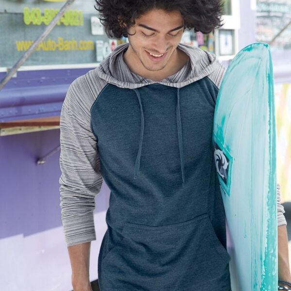 Unisex Yarn-Dyed Hooded Raglan T-Shirt Thumbnail