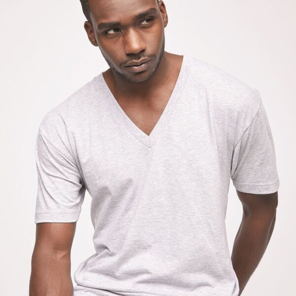 Unisex Fine Jersey V-Neck Tee Thumbnail