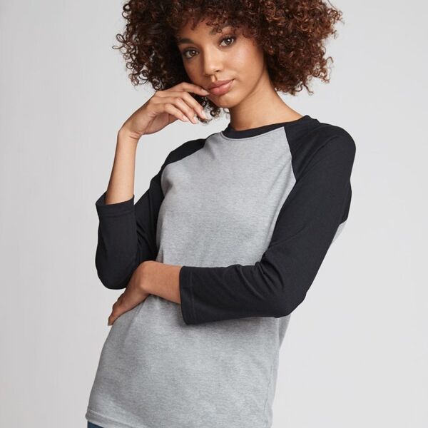 Unisex CVC Three-Quarter Sleeve Raglan T-Shirt Thumbnail